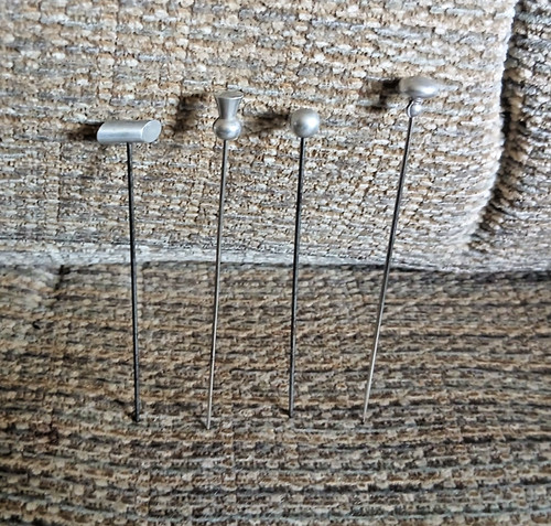 Silver tone hatpins - silver,