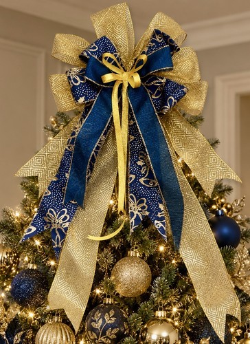 Christmas tree topper bow - topper, in
