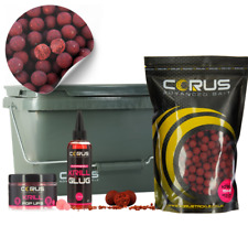 1kg Boilie Bucket Deal Corus Baits 1kg Boilies Glug Pop Ups & 5L Bait Bucket