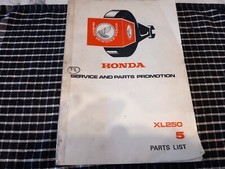 Honda XL250 parts list 5 1977