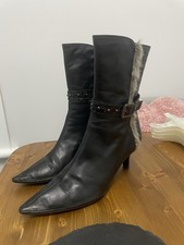 Hispanitas Black Leather Heeled Ankle Boots Uk 5 eu 38 VGC