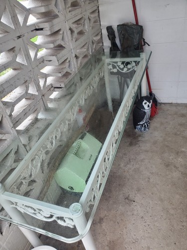 White glass top rectangular - glass,