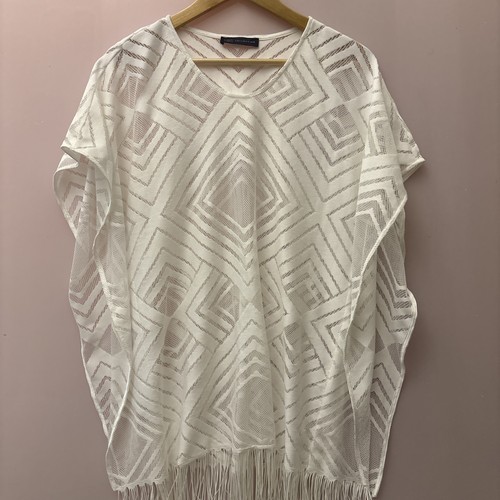 White crochet lace beach - white,