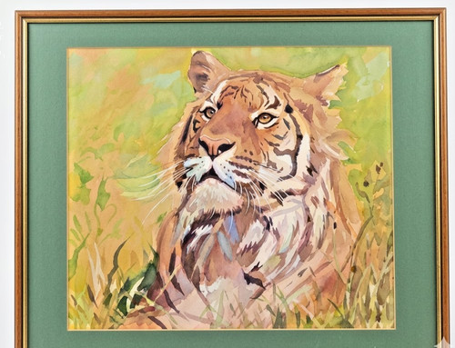 Framed original tiger - framed, painting