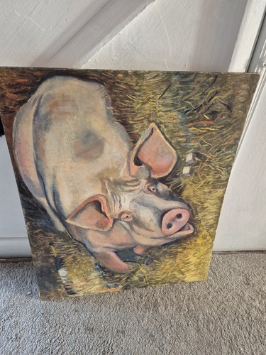 Vintage oil painting board - on,