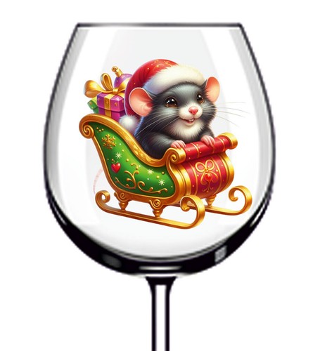 12x colourful christmas rat - colourful,