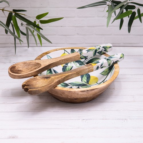 Mango wood enamelled - enamelled, lemon