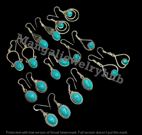 Lot turquoise gemstone dangle - turquoise,