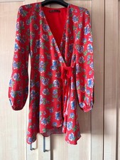 Gorgeous Red Floral Wrap Dress