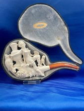 Antique Erotic Meerschaum  & Amber Pipe of a Victorian female