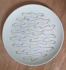 Poole Pottery Freeform Plate. Yellow and Grey Abstract Design. 