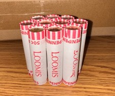 10 Rolls 500 Pennies LOOMIS