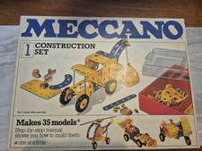 Meccano Set 1: Vintage Construction Set From 1970s In Original Box FREEPOST 