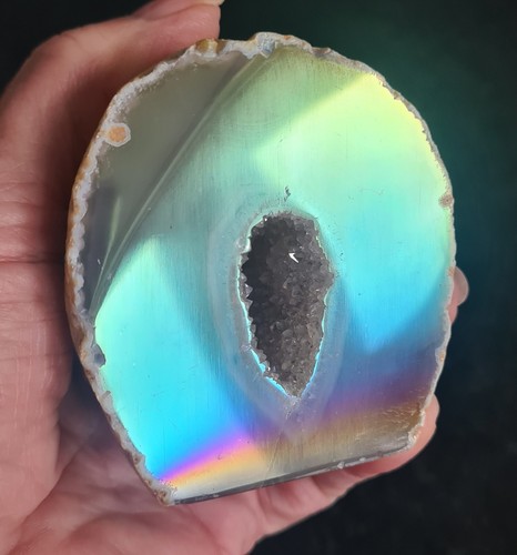 Large aura agate crystal - agate,