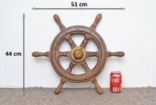 old small boat steering wheel yacht wooden SIMPSON LAWRENCE - FREE DELIVERY