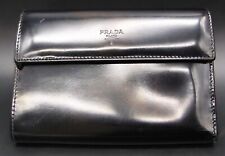 Genuine PRADA Milan Black Patent Leather Logo Wallet Purse W080