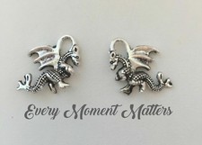 10 x Tibetan Silver DRAGON 3D