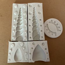 5 Pieces  3D Silicone Mould  Unicorn Set ,Sugarcraft, horn, ears, eyelashes 