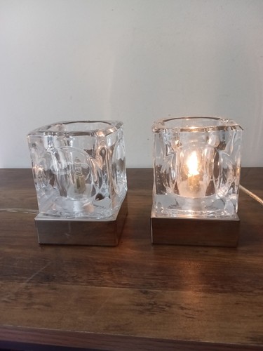 Pair glass ice - glass, touch
