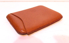 vintage real leather brown cigar case holds 5 about 6 inches long