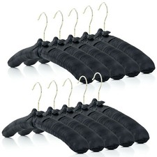 10 Coat Clothes Hangers Black