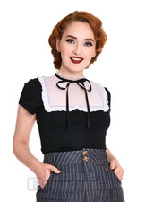 voodoo vixen panel top S killstar black goth banned hell bunny vintage wednesday