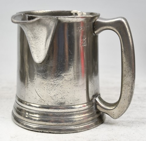Fine antique pewter pint - pewter,