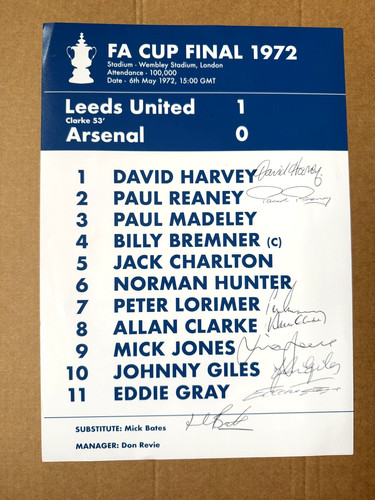Multi signed 1972 cup leeds - cup,