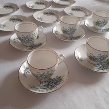 Duchess Forget Me Not Fine Bone China 6 Cups Saucers And Plates Antique Vintage