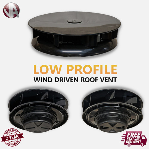Wind driven van vent black - van,