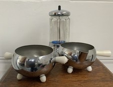 Retro Sugar Dispenser & Chrome Vintage Cream & Sugar Bowl