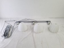 M&S Home Flora Bar Ceiling Silver Base Frosted Glass Shade PAT TESTED NEW F2