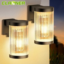 Solar Wall Light Lantern Outdoor Fixture Garden Patio Door Porch Sconces Lamp