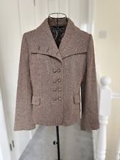 Women’s H&M Tweed Brown Jacket With Large Collar / Blazer Style Pre-Loved