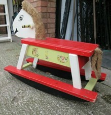 LARGE HAND MADE  VINTAGE WOODEN ROCKING HORSE