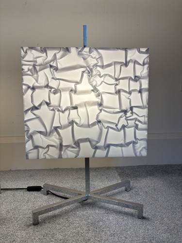 Chrome white crinkled lucite - chrome, &