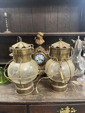 Pair of 1930’s Vintage Brass Ship Lanterns