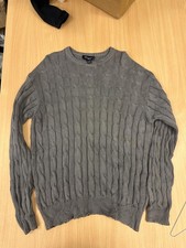 Blumarine Uomo Gray Cable Knit Cotton Sweater