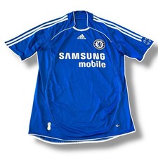 Chelsea FC Adidas Mens Medium Blue & White 2006/2008 Football Home Jersey Shirt