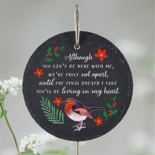 Christmas Robin Grave Stick Marker Plaque Ornament Memorial Slate Graveside Deco