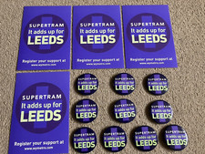 Leeds Super tram  Postcards and Badges