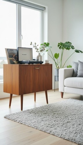 Upcycled mid century record - upcycled,
