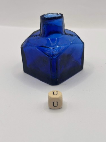 Old cobalt blue - glass, ink