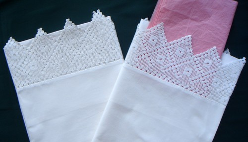 White pillowcases vintage - white,