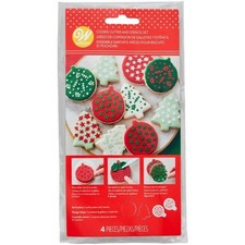 Christmas Cookie biscuit cake Cutter and stencil set tree bauble Wilton