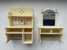Sylvanian Families Classic Girls Bedroom Spares Cream Pink Dressing Table Desk