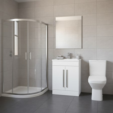 Complete Shower Suite 900mm Quadrant Enclosure & Tray 600mm Vanity Unit & Toilet