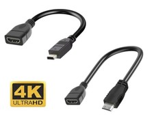 Mini / Micro HDMI Cable 4K 60Hz HDMI to HDMI female adapter cable