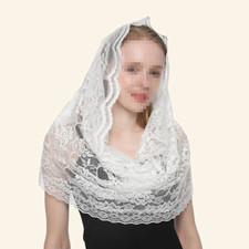 Women's Lace Scarf Shawl Embroidered Lace Floral Veils Mantilla Headscarves New