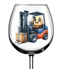 12x Colourful Forklift Truck Vinyl Sticker Decal Tumbler Wine Glass Bottle Mug